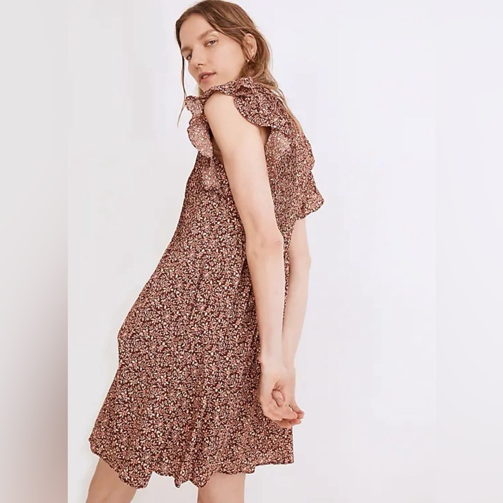 Madewell Pintuck Mini Dress in Florentine Floral XS